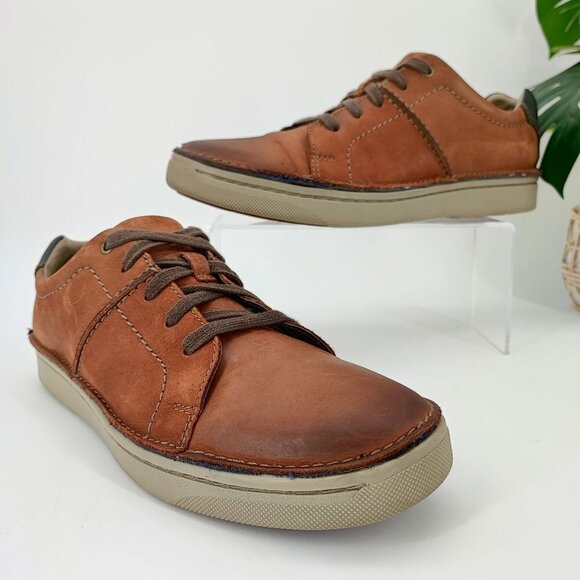 Clarks Men\'s Lace-up Oxford Casual Brown Leather Shoes Size 9.5M main image 8